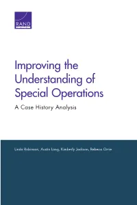 Improving the Understanding of Special Operations a Case History Analysis