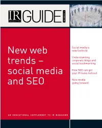 New Web Trends – Social Media And