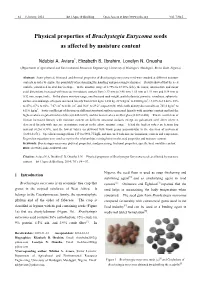 Physical Properties of Brachystegia Eurycoma Seeds As Affected by Moisture Content