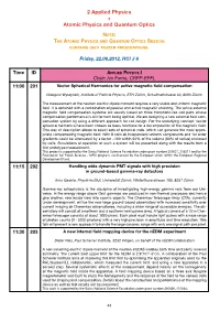 2 Applied Physics + Atomic Physics and Quantum Optics