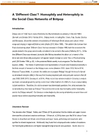 A 'Different Class'?: Homophily and Heterophily in the Social Class Networks of Britpop
