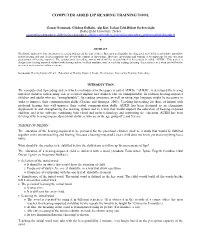 COMPUTER AIDED LIP READING TRAINING TOOL Page 1 of 4 STUDENT OPINION TOWARDS WEB-BASED TEACHING of a PROGRAMMING... 2/19/2008 Mh