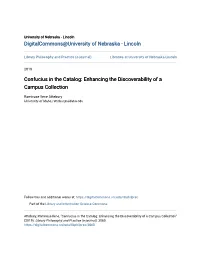 Confucius in the Catalog: Enhancing the Discoverability of a Campus Collection
