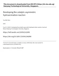 Developing the Catalytic Asymmetric Hydroarsination Reaction