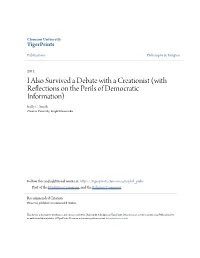 I Also Survived a Debate with a Creationist (With Reflections on the Perils of Democratic Information) Kelly C