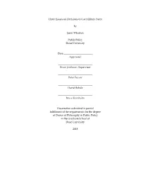 I Three Essays on Decisions to Use Military Force by Jaron Wharton Public Policy Duke University Date