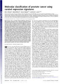 Molecular Classification of Prostate Cancer Using Curated Expression