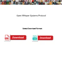 Open Whisper Systems Protocol