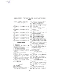 Subchapter F—Air Traffic and General Operating Rules
