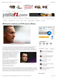Whitmarsh Chairman As FOTA Names Officers | Yallaf1.Com 16.10.12 19:22