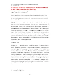 An Empirical Analysis of Industrialization Development Based on AHP in Shandong Peninsula City Group