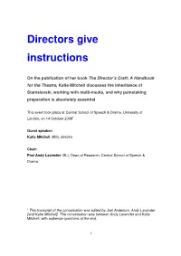Directors Give Instructions