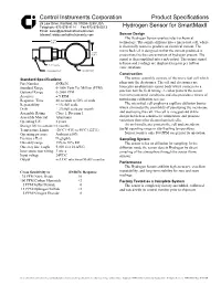 Hydrogen Sensor Specifications