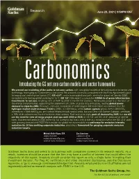 Introducing the GS Net Zero Carbon Models and Sector Frameworks