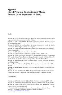 List of Principal Publications of Mauro Bussani (As of September 16, 2019)