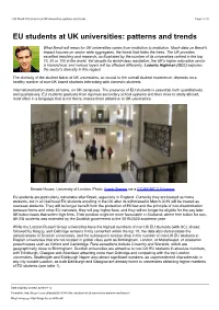 LSE Brexit: EU Students at UK Universities: Patterns and Trends Page 1 of 3