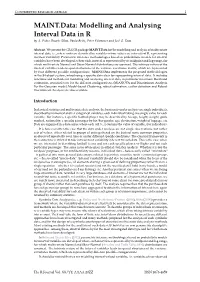 MAINT.Data: Modelling and Analysing Interval Data in R by A