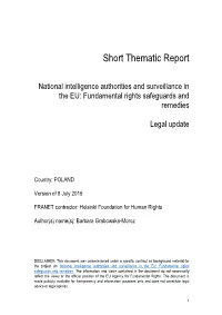 Short Thematic Report