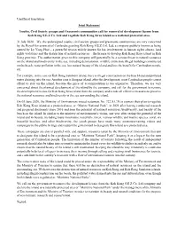 Unofficial Translation Joint Statement Youths, Civil Society Groups and Grassroots Communities Call for Removal of Development License from Koh Kong S.E.Z Co