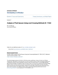 Analysis of Fluid Queues Using Level Crossing Methods ID: 11563