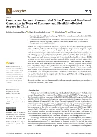 Comparison Between Concentrated Solar Power and Gas-Based Generation in Terms of Economic and Flexibility-Related Aspects in Chile