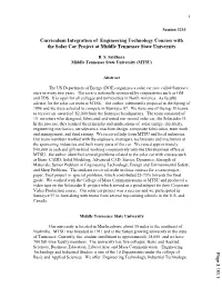 Curriculum Integration of Engineering Technology Courses with the Solar Car Project at Middle Tennessee State University