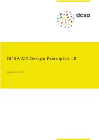 DCSA API Design Principles 1.0