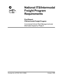 National Its/Intermodal Frieght Program