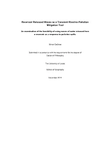 Reservoir Released Waves As a Transient Riverine Pollution Mitigation Tool