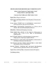 Rigor and Inter-Disciplinary Communication