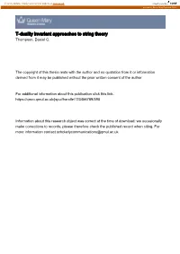 T-Duality Invariant Approaches to String Theory Thompson, Daniel C