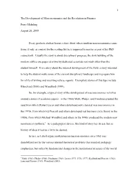 The Development of Macroeconomics and the Revolution in Finance
