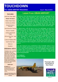 TOUCHDOWN the OBAN AIRPORT Newsletter