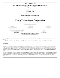 Zebra Technologies Corporation (Exact Name of the Registrant As Specified in Its Charter)