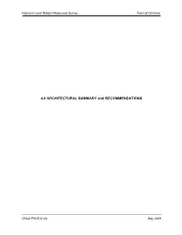 4.0 ARCHITECTURAL SUMMARY and RECOMMENDATIONS