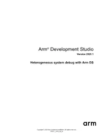 Arm® Development Studio Heterogeneous System Debug with Arm DS Copyright © 2020 Arm Limited Or Its Affiliates
