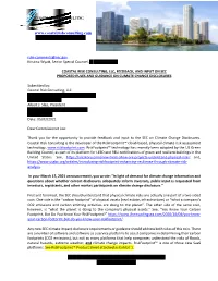Coastal Risk Consulting, Llc, Feedback, and Input on Sec Proposed Rules and Guidance on Climate Change Disclosures
