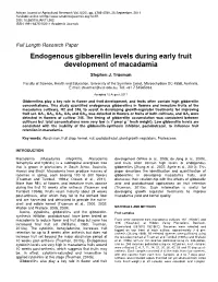 Endogenous Gibberellin Levels During Early Fruit Development of Macadamia