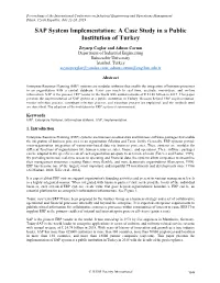 ID 277 SAP System Implementation: a Case Study in a Public Institution Of