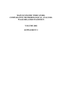 Main Economic Indicators: Comparative Methodological Analysis: Wage Related Statistics
