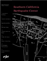 SCEC Newsletter This Issue Contributors