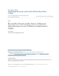 Settlement Intensification in Late Prehistoric Southeastern Arabia Peter Magee Bryn Mawr College, Pmagee@Brynmawr.Edu