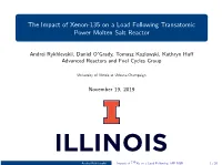 The Impact of Xenon-135 on a Load Following Transatomic Power Molten Salt Reactor