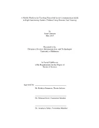 A Mobile Platform for Teaching Nonverbal Social Communication Skills to High-Functioning Autistic Children Using Discrete Trial Training
