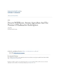 Atomic Agriculture and the Promise of Radioactive Redemption Chris Fite University of South Carolina