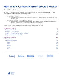 High School Comprehensive Resource Packet