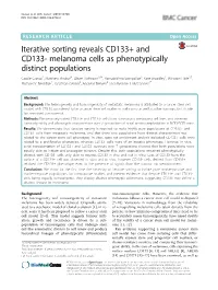 Iterative Sorting Reveals CD133+ and CD133- Melanoma Cells As