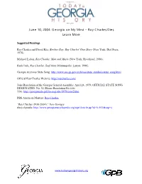 June 10, 2004: Georgia on My Mind – Ray Charles Dies Learn More