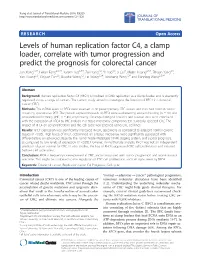 Levels of Human Replication Factor C4, a Clamp Loader, Correlate with Tumor