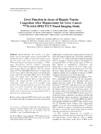Liver Function in Areas of Hepatic Venous Congestion After